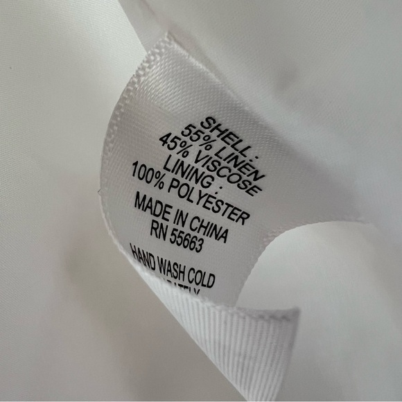 Halston Women's White Linen Blend Blazer - Picture 9 of 11